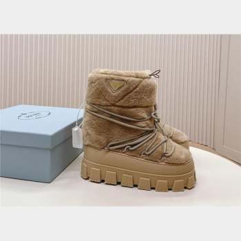 Prada Shearling apres-ski boots Ecru 1U032N 2023 (diliya-231024-01)