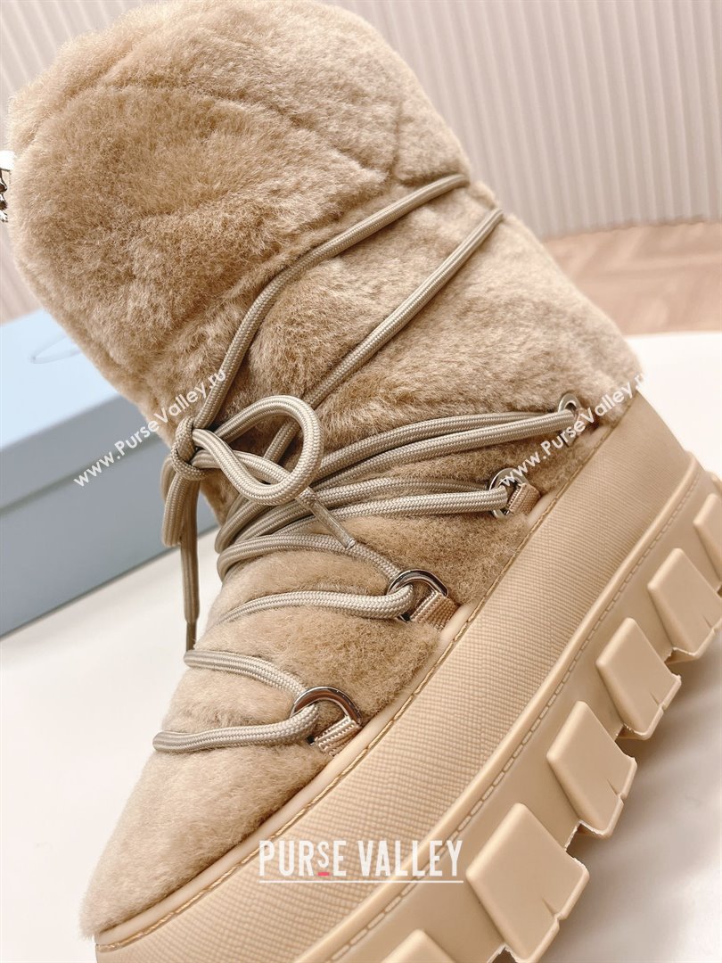 Prada Shearling apres-ski boots Ecru 1U032N 2023 (diliya-231024-01)
