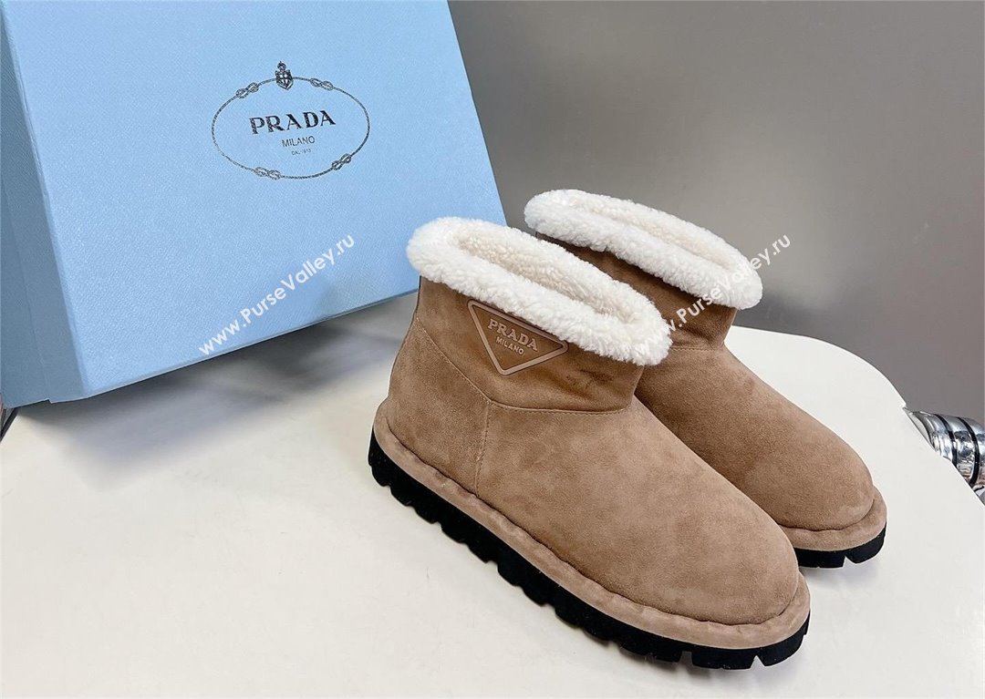 Prada Shearling booties Ecru 1T217N 2023 (modeng-231024-01)