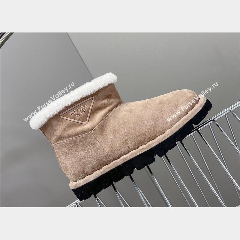 Prada Shearling booties Ecru 1T217N 2023 (modeng-231024-01)