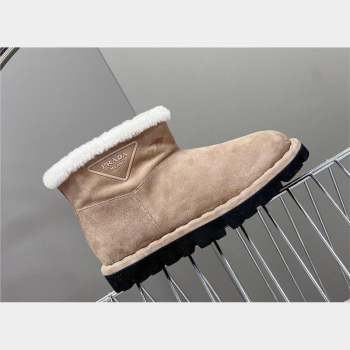 Prada Shearling booties Ecru 1T217N 2023 (modeng-231024-01)