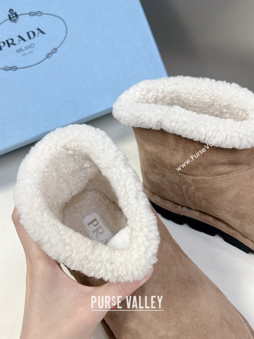 Prada Shearling booties Ecru 1T217N 2023 (modeng-231024-01)