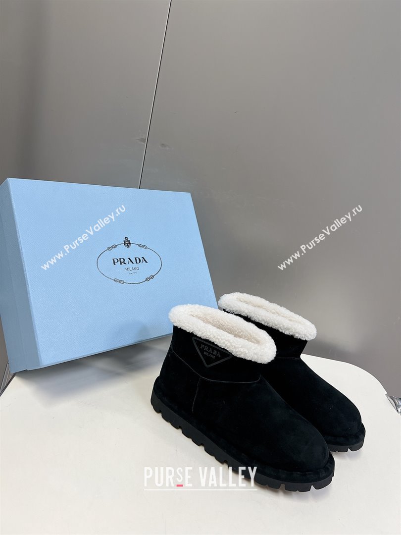 Prada Shearling booties black 1T217N 2023 (modeng-231024-03)