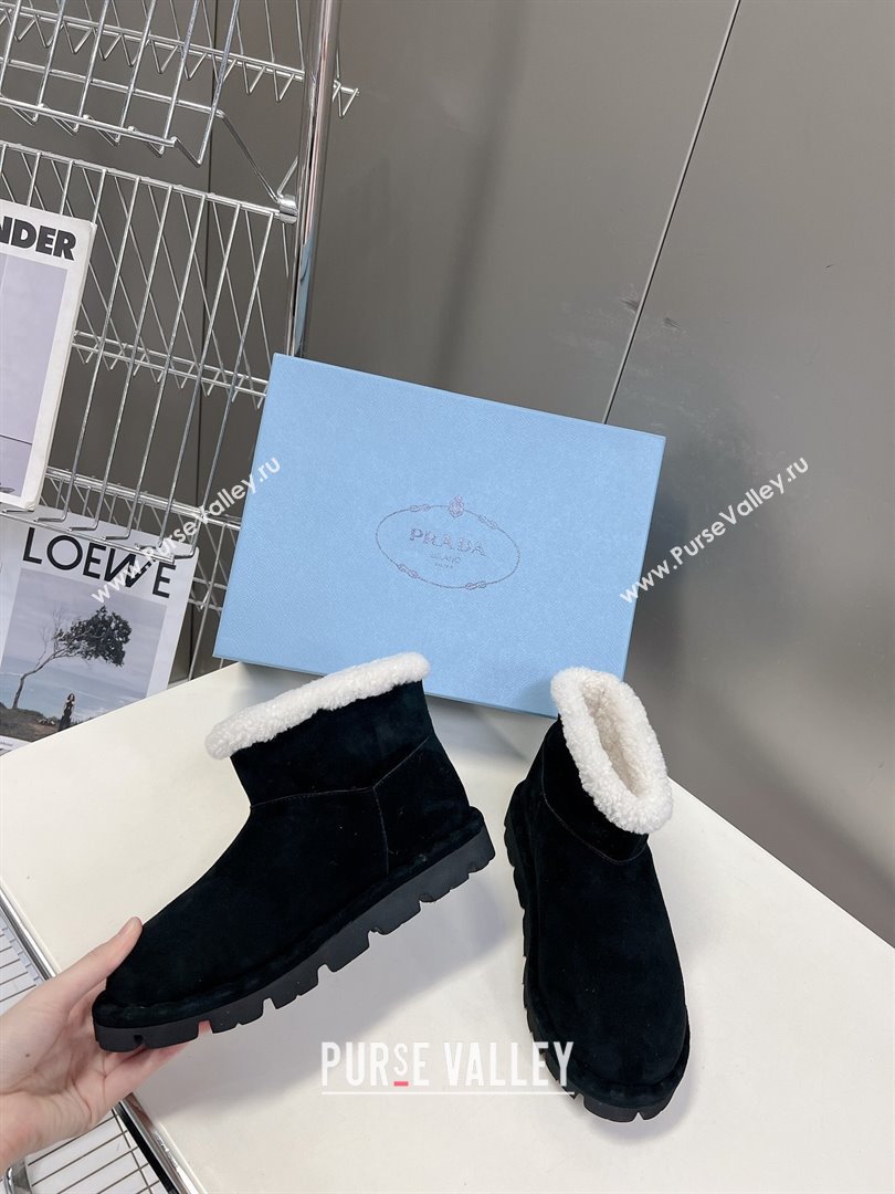 Prada Shearling booties black 1T217N 2023 (modeng-231024-03)