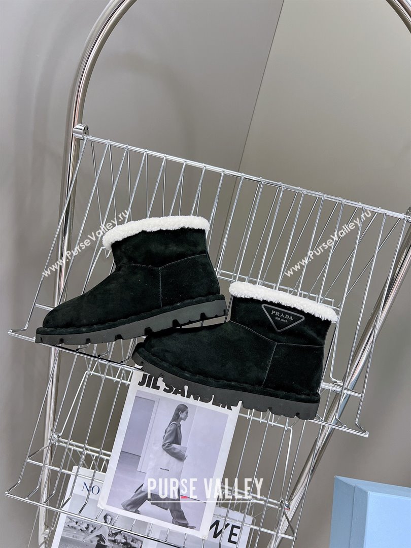 Prada Shearling booties black 1T217N 2023 (modeng-231024-03)