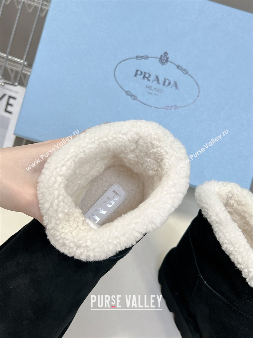 Prada Shearling booties black 1T217N 2023 (modeng-231024-03)