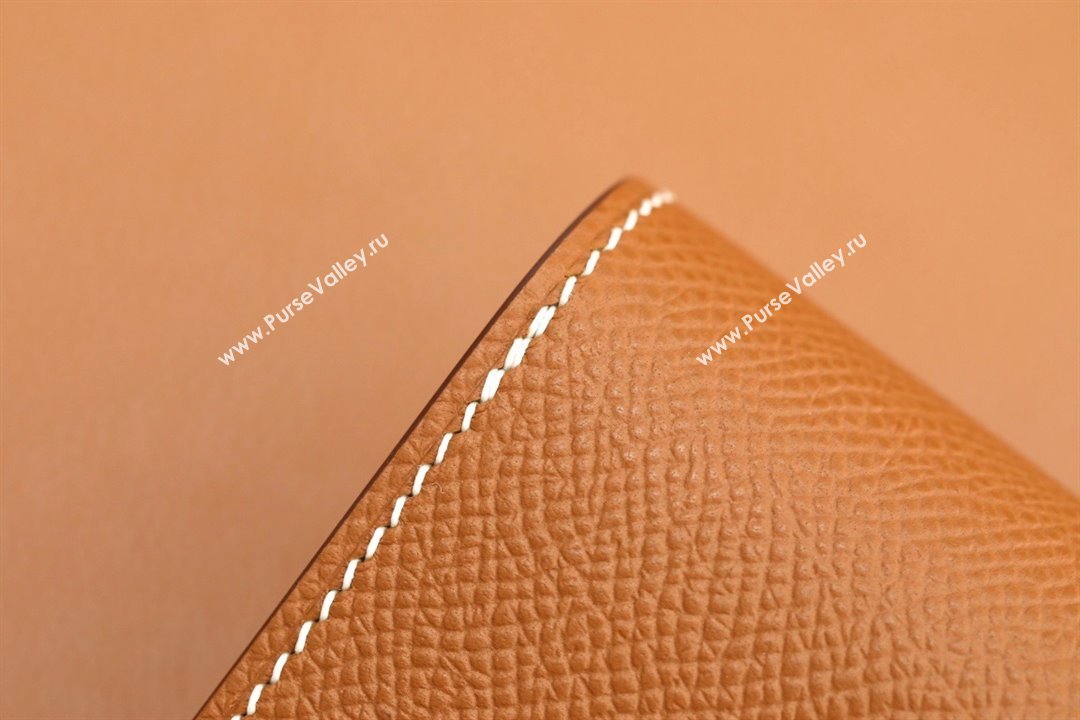 Hermes epsom leather Constance Slim Wallet with belt handmade gold brown/gold (original quality) (ayan-240115-12)