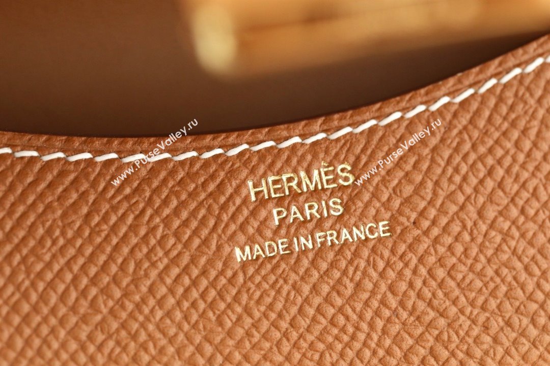 Hermes epsom leather Constance Slim Wallet with belt handmade gold brown/gold (original quality) (ayan-240115-12)