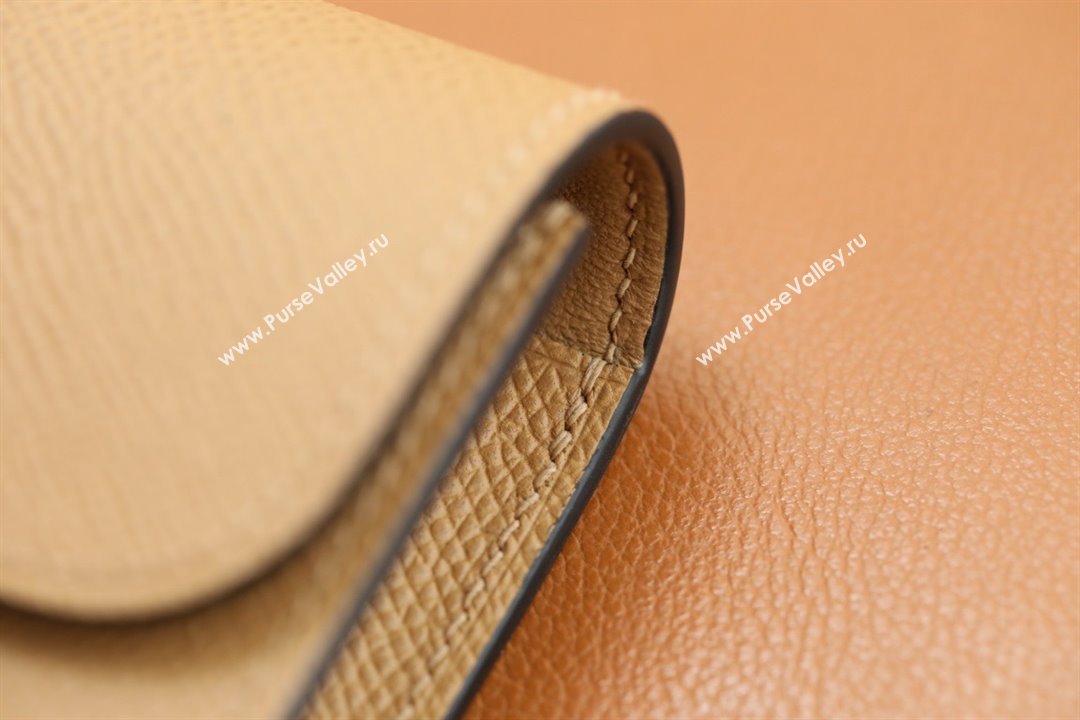 Hermes epsom leather Constance Slim Wallet with belt handmade chai/silver (original quality) (ayan-240115-03)