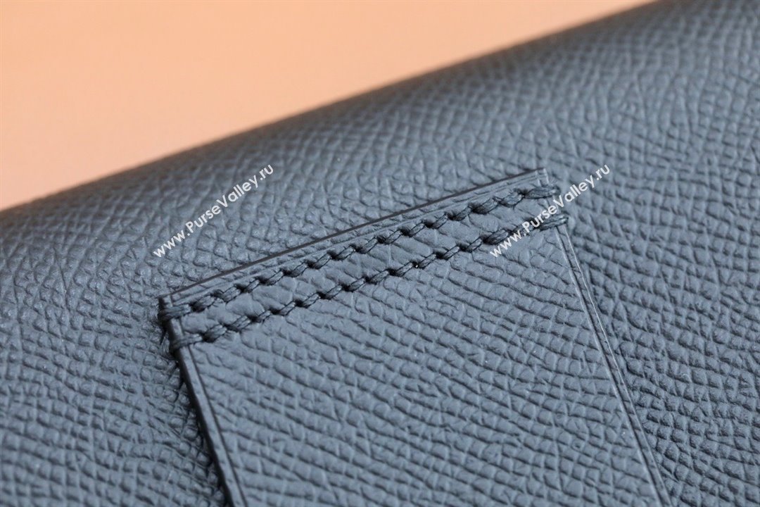 Hermes epsom leather Constance Slim Wallet with belt handmade noir/gold (original quality) (ayan-240115-08)