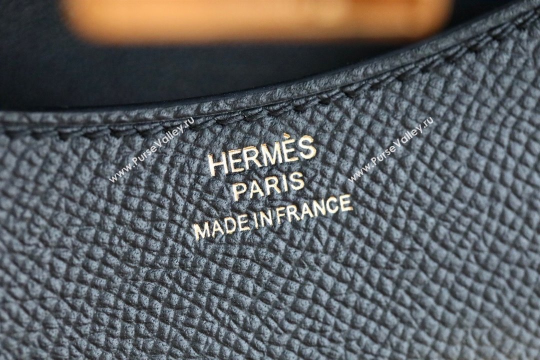 Hermes epsom leather Constance Slim Wallet with belt handmade noir/gold (original quality) (ayan-240115-08)