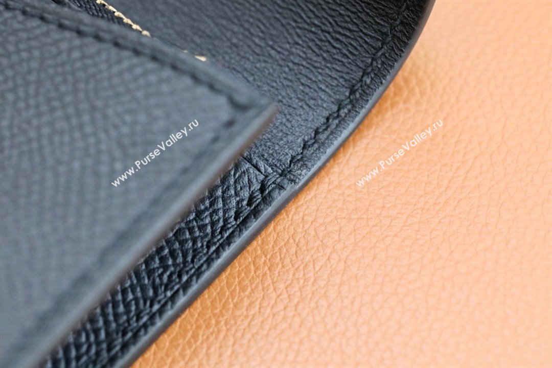 Hermes epsom leather Constance Slim Wallet with belt handmade noir/gold (original quality) (ayan-240115-08)