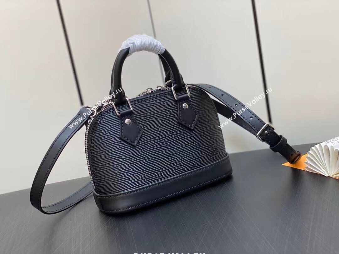 louis vuitton Nano Alma bag in EPI leather M81945 black 2023 (kiki-230928-08)