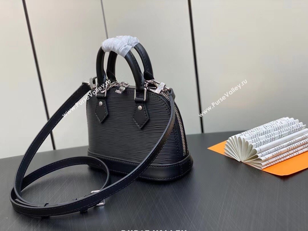 louis vuitton Nano Alma bag in EPI leather M81945 black 2023 (kiki-230928-08)