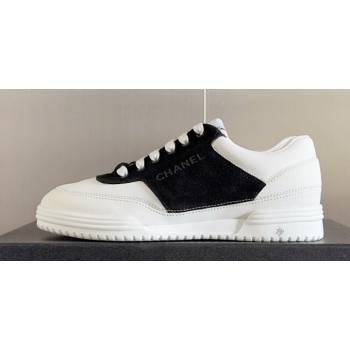 Chanel Calfskin Suede Calfskin Logo Sneakers 07 2024 (danni-24010437)