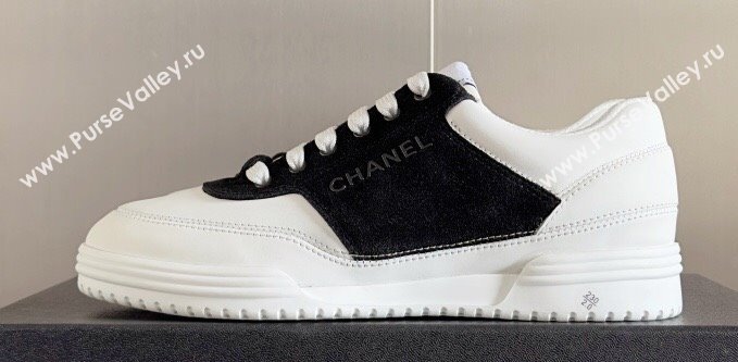Chanel Calfskin Suede Calfskin Logo Sneakers 07 2024 (danni-24010437)