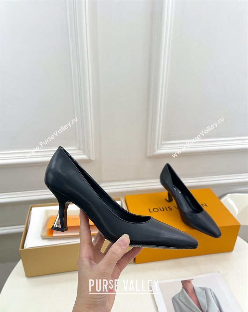 Louis Vuitton Heel 6.5cm Sparkle Pumps in Calf leather Black 2024 (modeng-24010852)