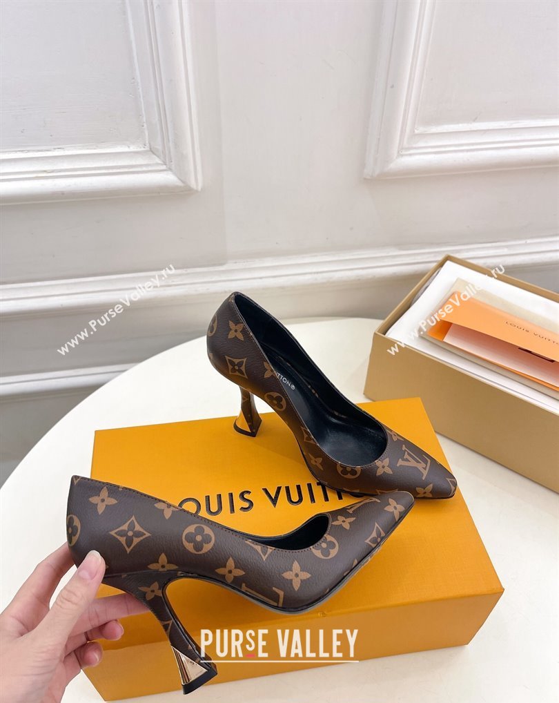 Louis Vuitton Heel 9.5cm Sparkle Pumps in Monogram Canvas 2024 (modeng-24010856)