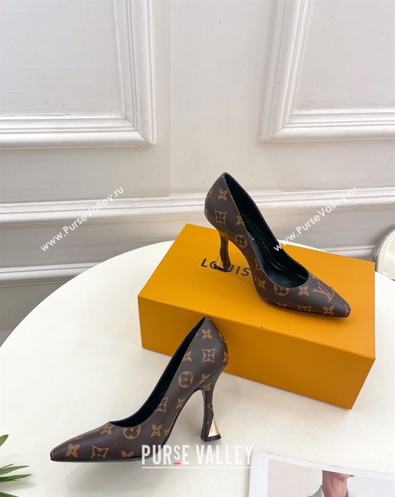 Louis Vuitton Heel 9.5cm Sparkle Pumps in Monogram Canvas 2024 (modeng-24010856)