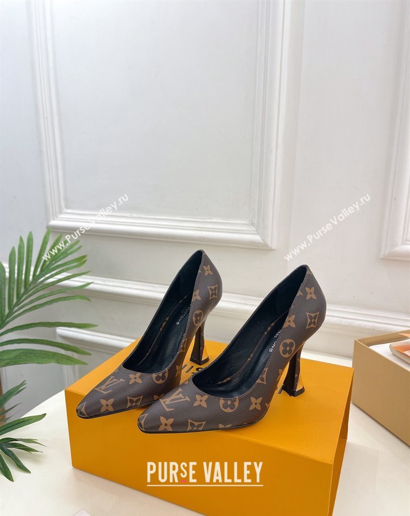 Louis Vuitton Heel 9.5cm Sparkle Pumps in Monogram Canvas 2024 (modeng-24010856)