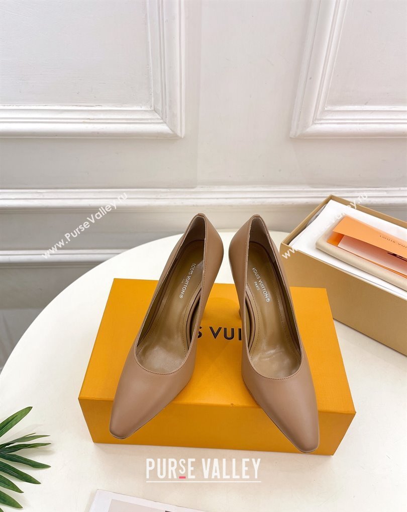 Louis Vuitton Heel 9.5cm Sparkle Pumps in Calf leather Brown 2024 (modeng-24010859)