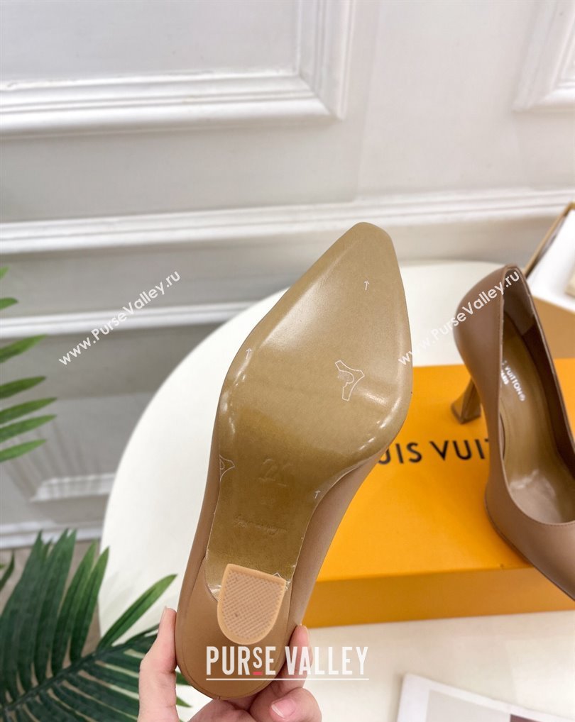 Louis Vuitton Heel 9.5cm Sparkle Pumps in Calf leather Brown 2024 (modeng-24010859)