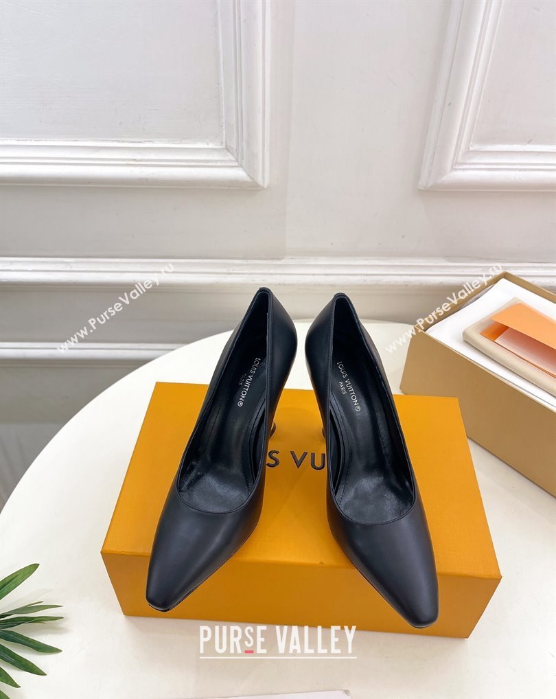 Louis Vuitton Heel 9.5cm Sparkle Pumps in Calf leather Black 2024 (modeng-24010857)