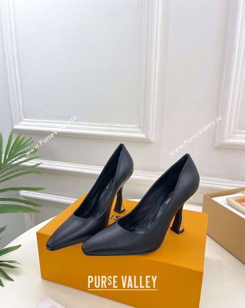 Louis Vuitton Heel 9.5cm Sparkle Pumps in Calf leather Black 2024 (modeng-24010857)