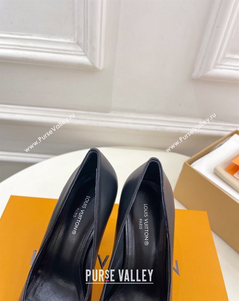 Louis Vuitton Heel 9.5cm Sparkle Pumps in Calf leather Black 2024 (modeng-24010857)