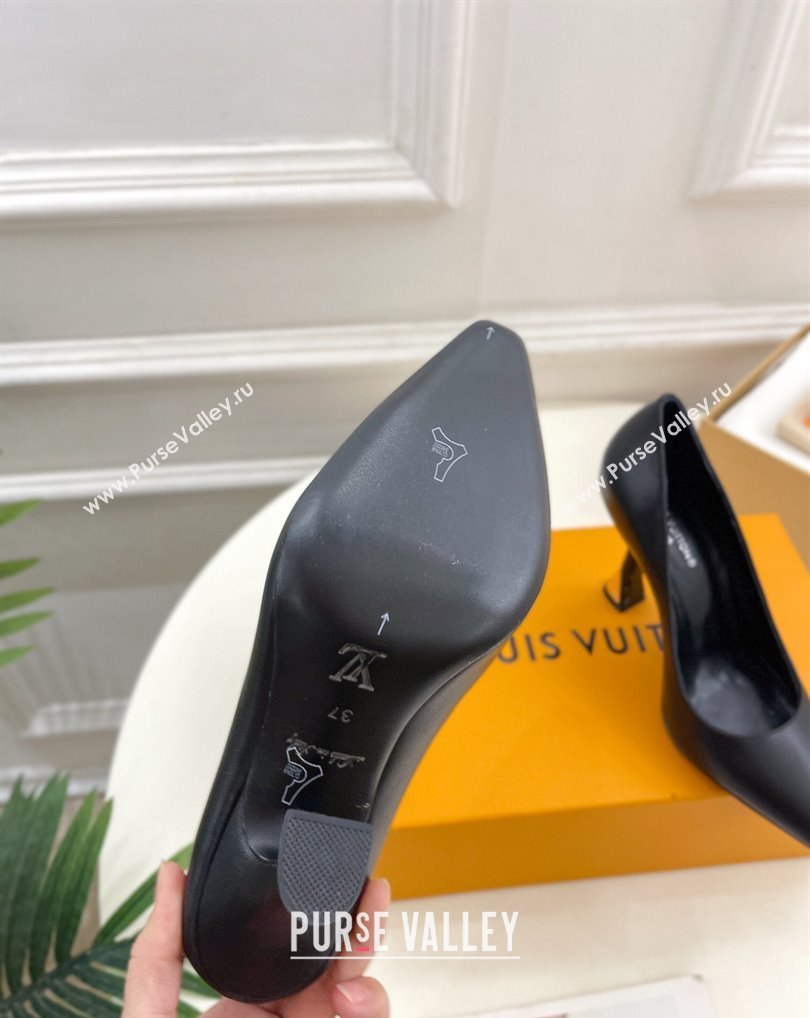 Louis Vuitton Heel 9.5cm Sparkle Pumps in Calf leather Black 2024 (modeng-24010857)