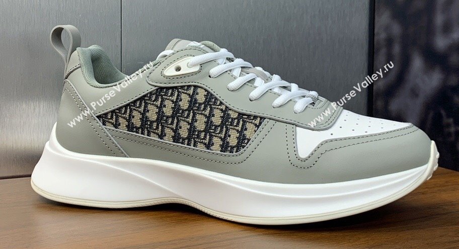 Dior Calfskin and Technical Mesh with Dior Oblique Canvas B25 Runner Mens Sneakers 01 2024 (modeng-240109d01)