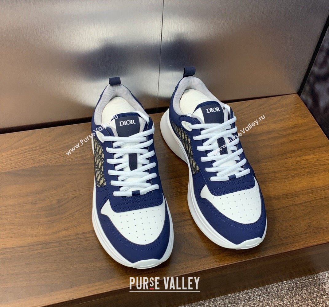 Dior Calfskin and Technical Mesh with Dior Oblique Canvas B25 Runner Mens Sneakers 07 2024 (modeng-240109d07)