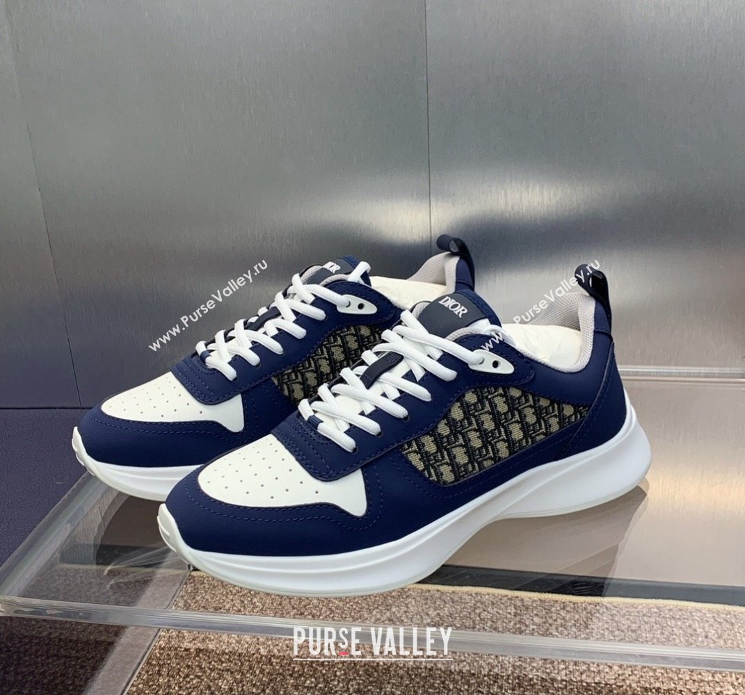 Dior Calfskin and Technical Mesh with Dior Oblique Canvas B25 Runner Mens Sneakers 07 2024 (modeng-240109d07)