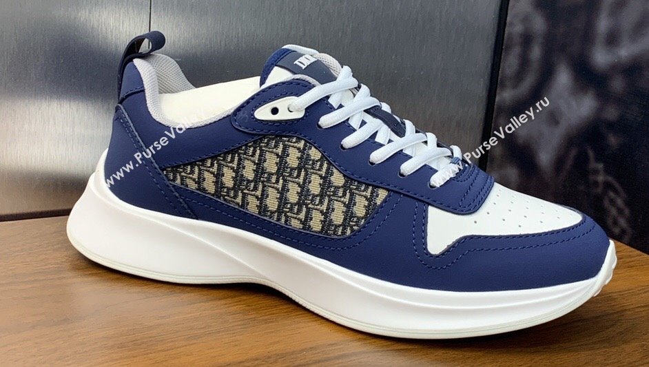 Dior Calfskin and Technical Mesh with Dior Oblique Canvas B25 Runner Mens Sneakers 07 2024 (modeng-240109d07)
