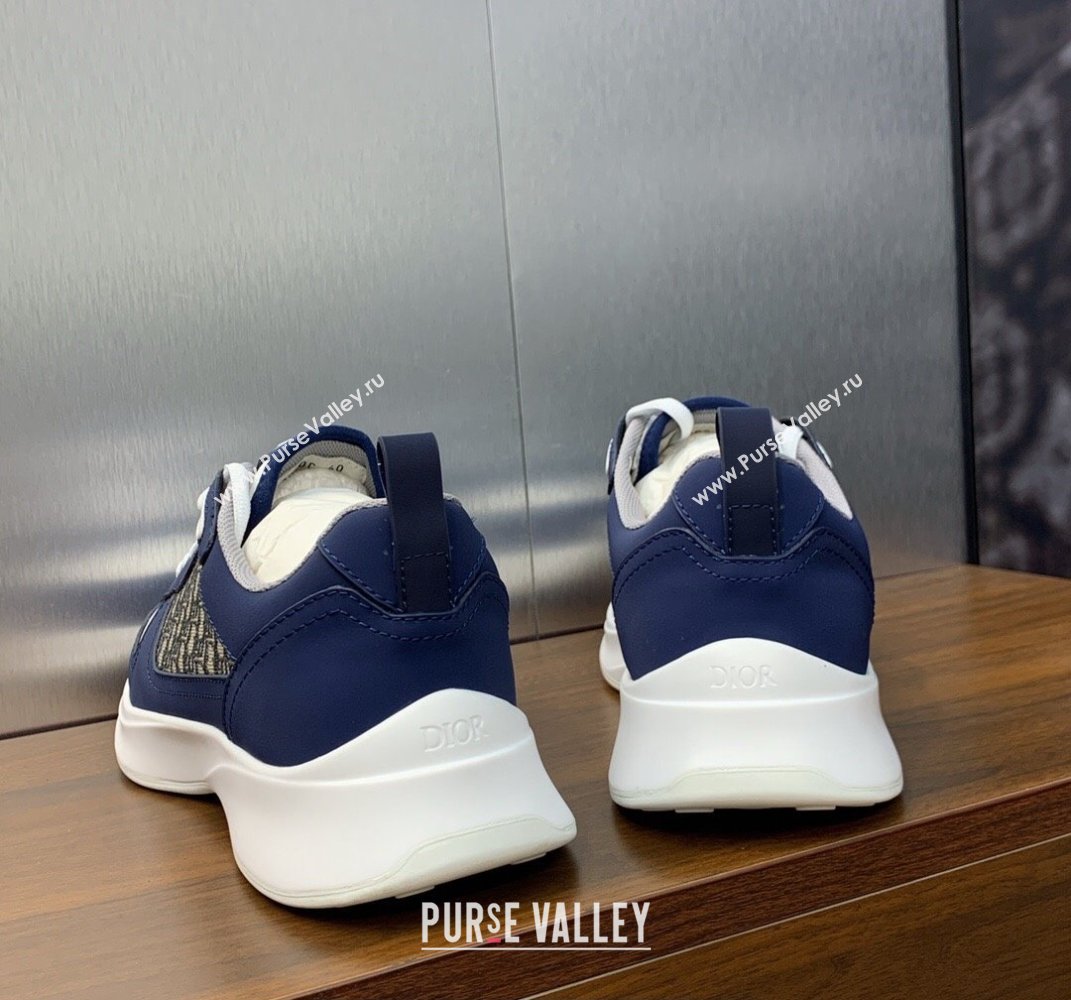 Dior Calfskin and Technical Mesh with Dior Oblique Canvas B25 Runner Mens Sneakers 07 2024 (modeng-240109d07)