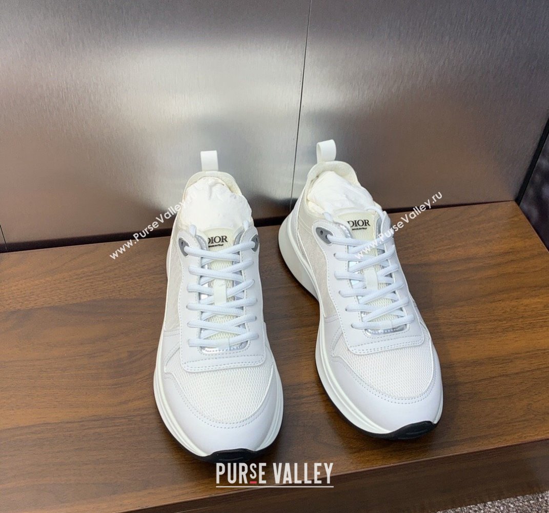 Dior Calfskin and Technical Mesh with Dior Oblique Canvas B25 Runner Mens Sneakers 08 2024 (modeng-240109d08)