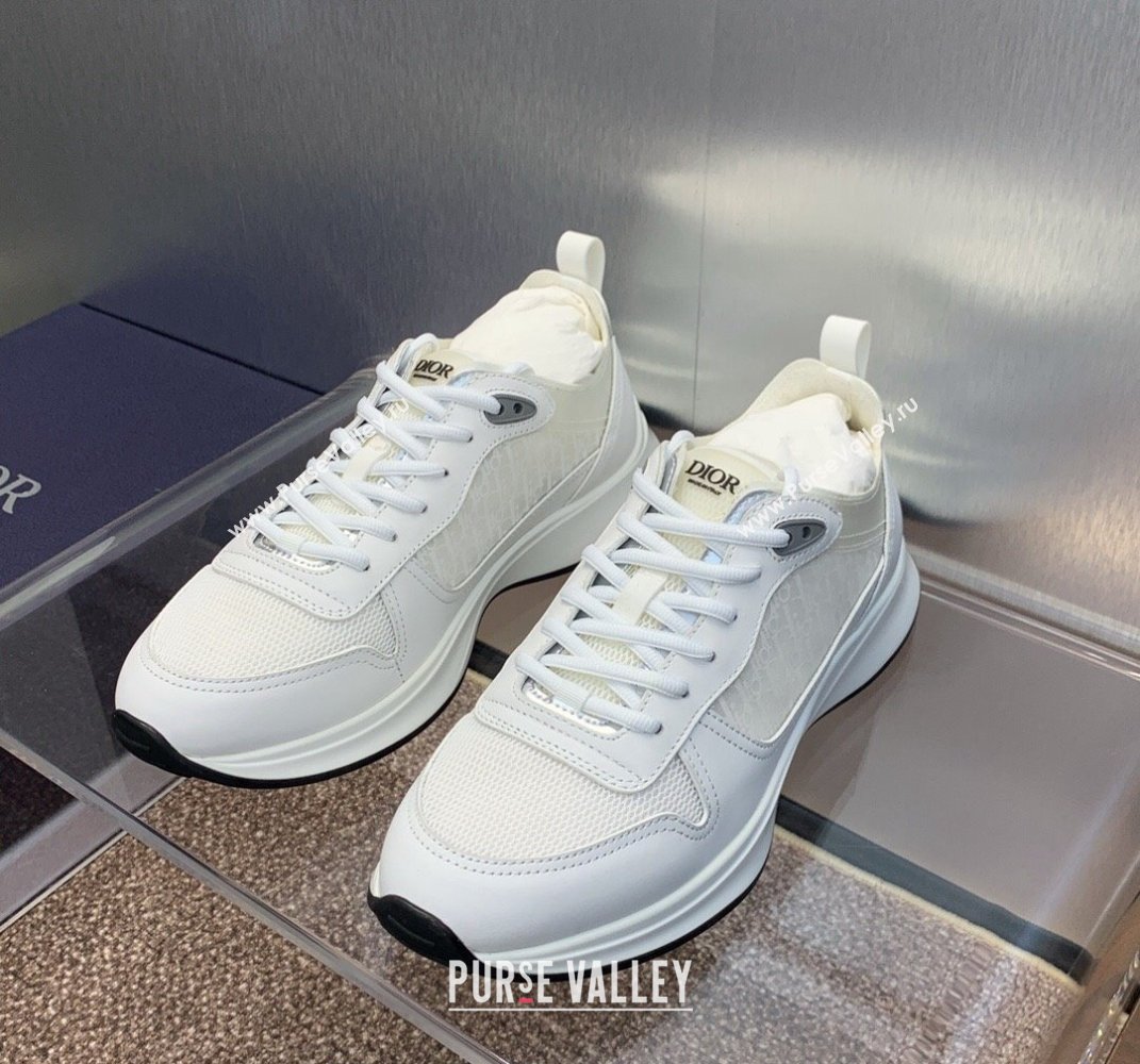 Dior Calfskin and Technical Mesh with Dior Oblique Canvas B25 Runner Mens Sneakers 08 2024 (modeng-240109d08)