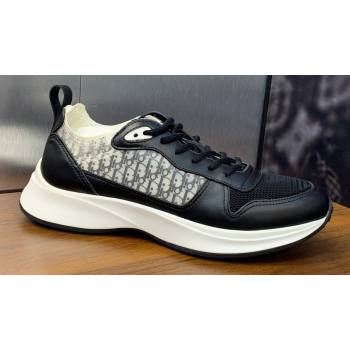 Dior Calfskin and Technical Mesh with Dior Oblique Canvas B25 Runner Mens Sneakers 09 2024 (modeng-240109d09)