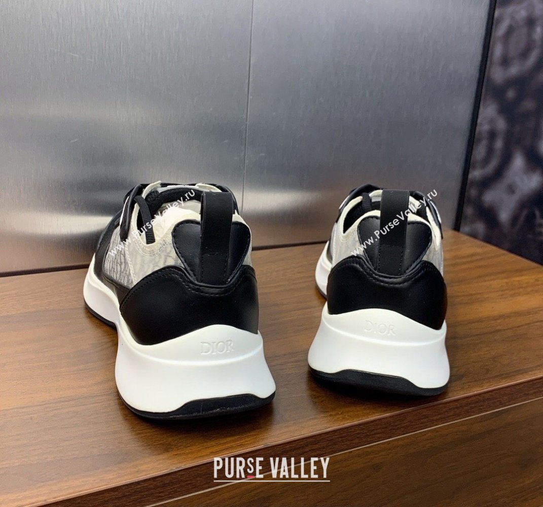 Dior Calfskin and Technical Mesh with Dior Oblique Canvas B25 Runner Mens Sneakers 09 2024 (modeng-240109d09)