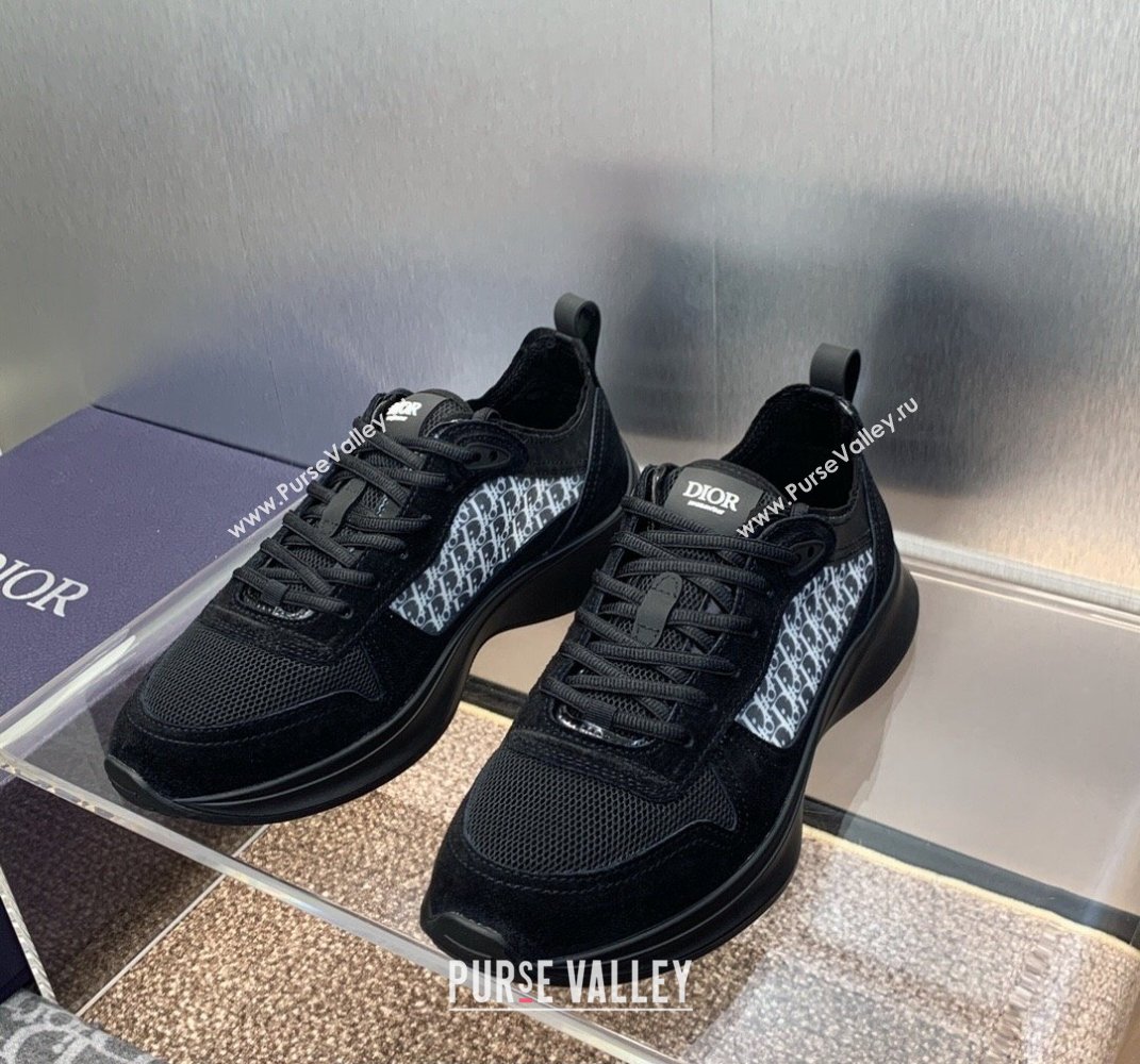 Dior Calfskin and Technical Mesh with Dior Oblique Canvas B25 Runner Mens Sneakers 10 2024 (modeng-240109d10)