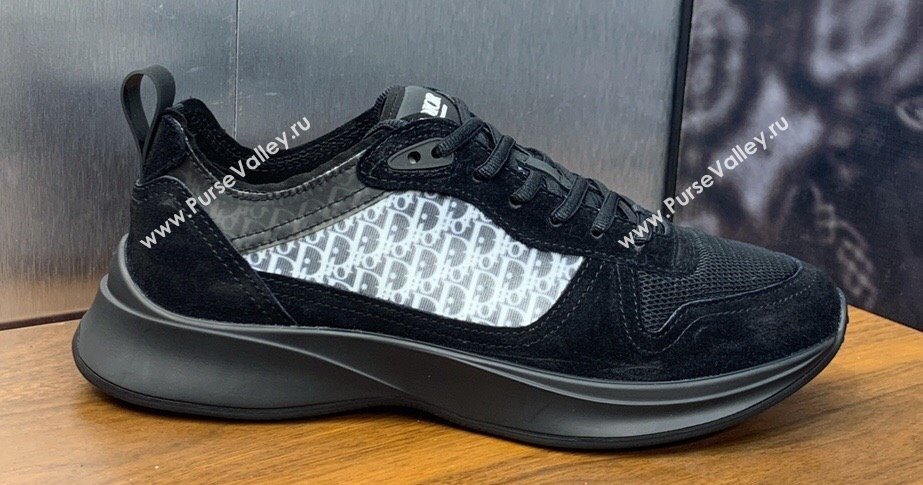 Dior Calfskin and Technical Mesh with Dior Oblique Canvas B25 Runner Mens Sneakers 10 2024 (modeng-240109d10)