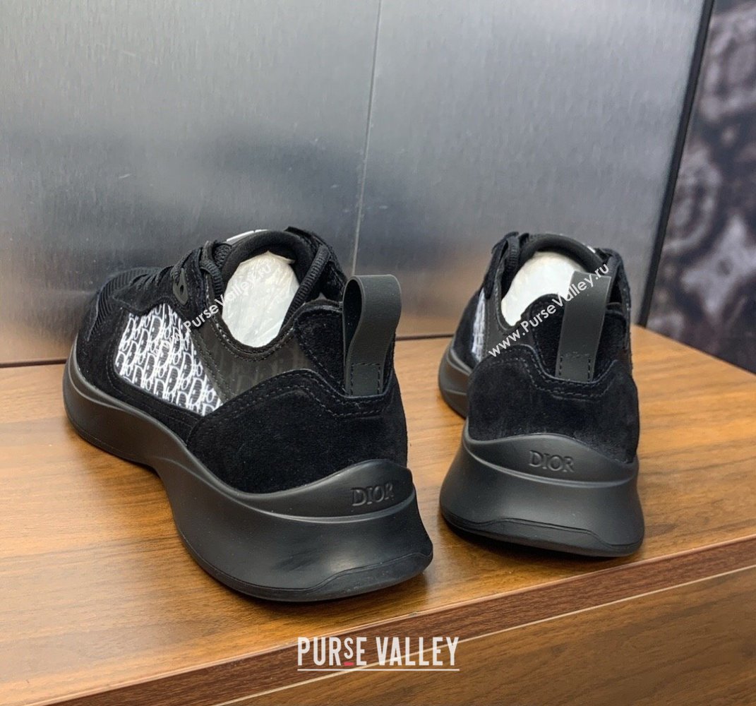 Dior Calfskin and Technical Mesh with Dior Oblique Canvas B25 Runner Mens Sneakers 10 2024 (modeng-240109d10)