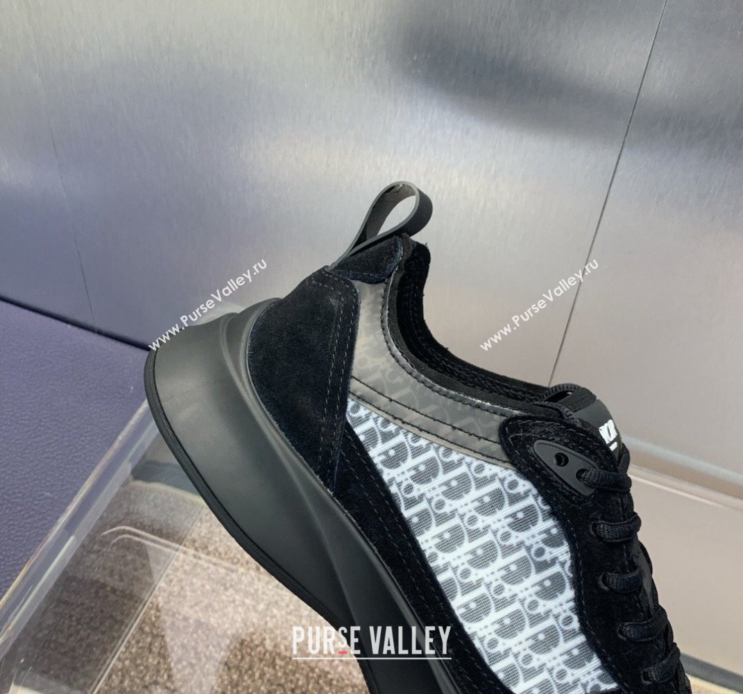 Dior Calfskin and Technical Mesh with Dior Oblique Canvas B25 Runner Mens Sneakers 10 2024 (modeng-240109d10)