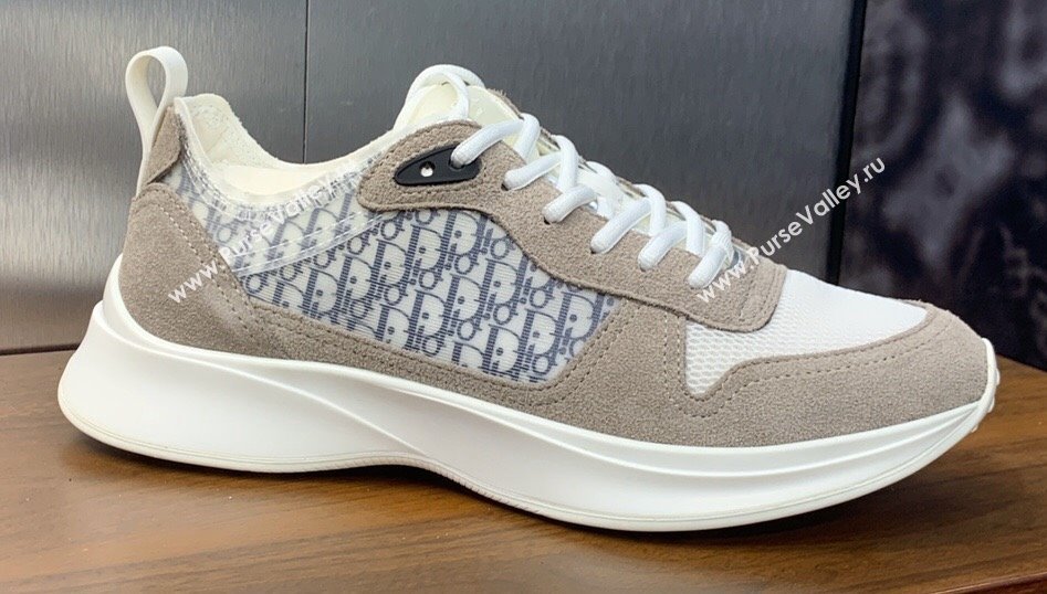 Dior Calfskin and Technical Mesh with Dior Oblique Canvas B25 Runner Mens Sneakers 11 2024 (modeng-240109d11)