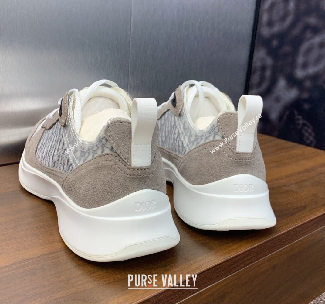 Dior Calfskin and Technical Mesh with Dior Oblique Canvas B25 Runner Mens Sneakers 11 2024 (modeng-240109d11)