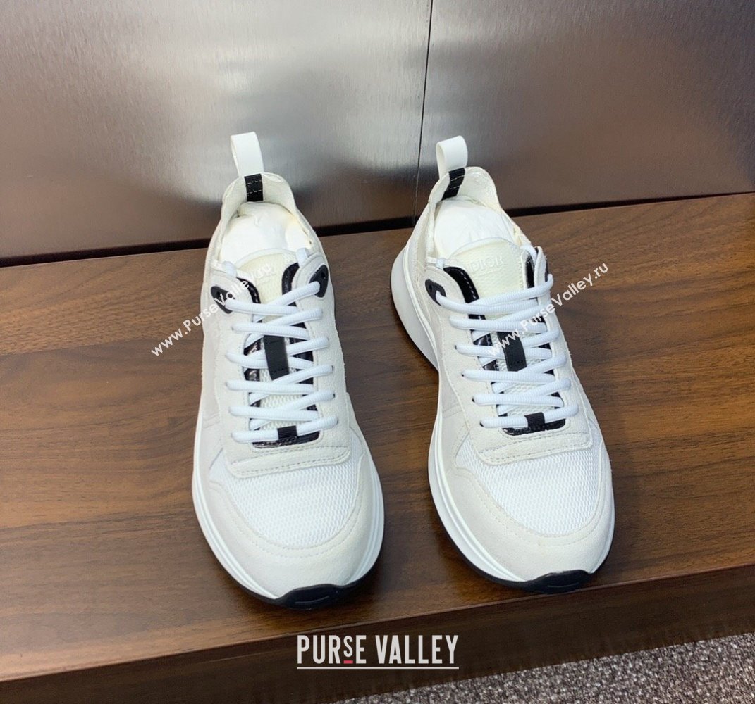 Dior Calfskin and Technical Mesh with Dior Oblique Canvas B25 Runner Mens Sneakers 12 2024 (modeng-240109d12)