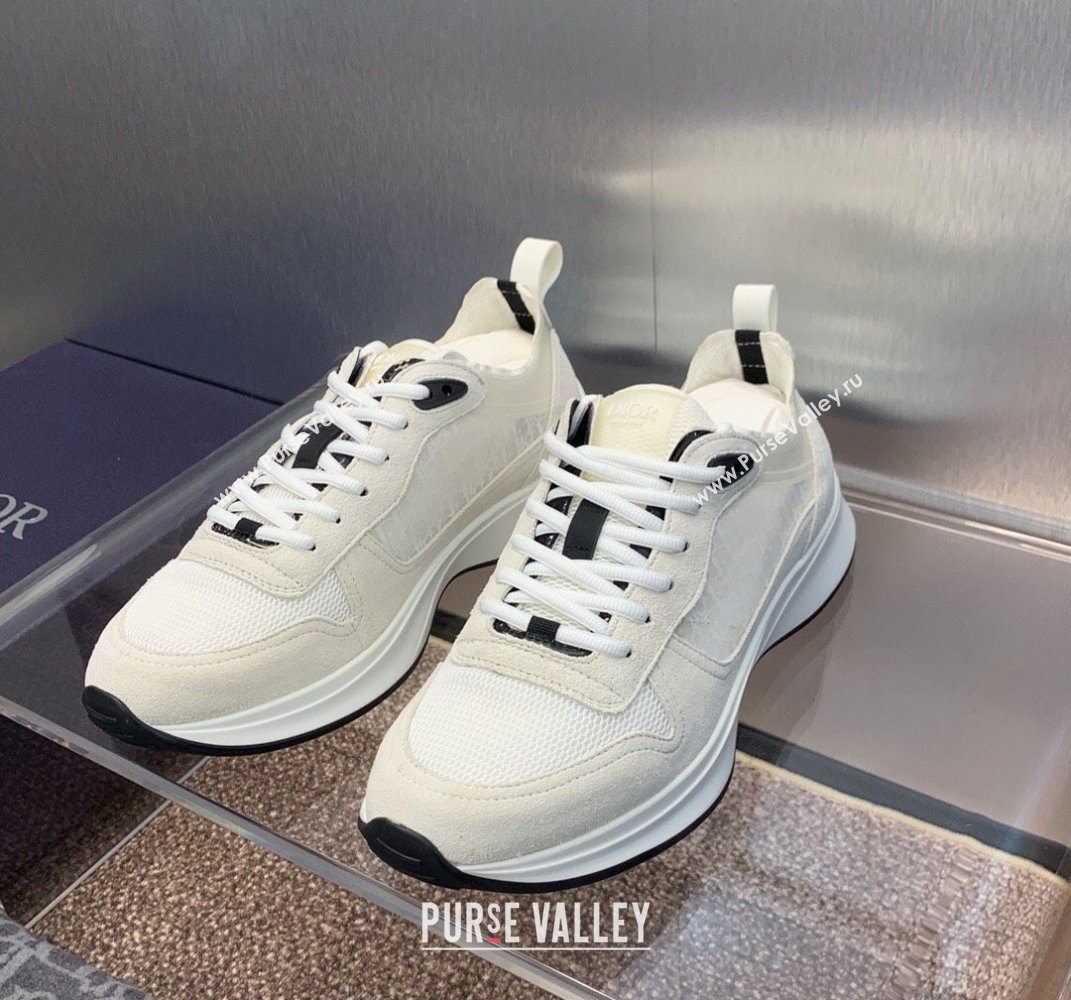 Dior Calfskin and Technical Mesh with Dior Oblique Canvas B25 Runner Mens Sneakers 12 2024 (modeng-240109d12)