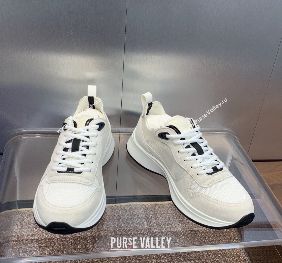 Dior Calfskin and Technical Mesh with Dior Oblique Canvas B25 Runner Mens Sneakers 12 2024 (modeng-240109d12)