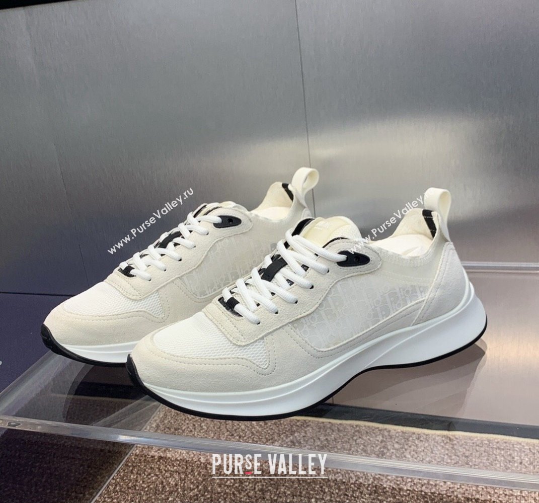 Dior Calfskin and Technical Mesh with Dior Oblique Canvas B25 Runner Mens Sneakers 12 2024 (modeng-240109d12)