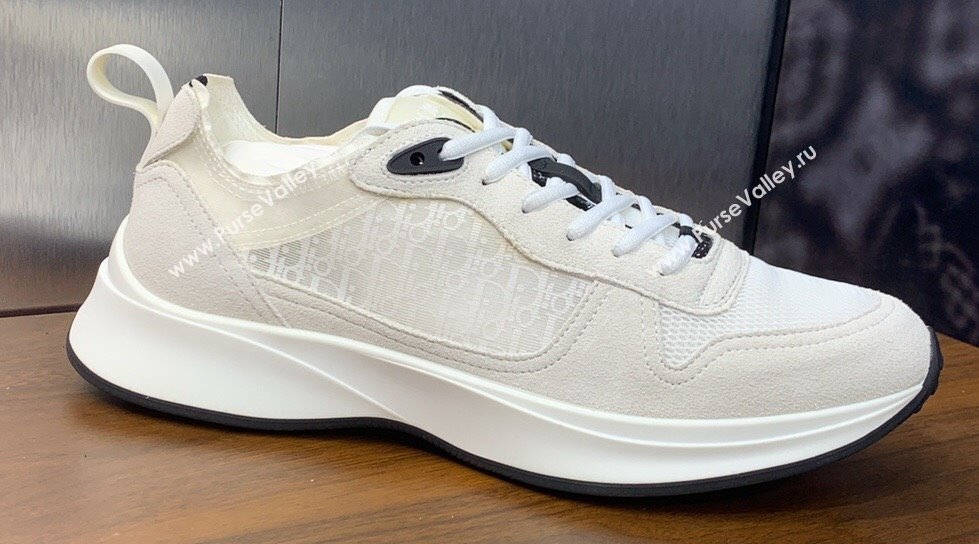 Dior Calfskin and Technical Mesh with Dior Oblique Canvas B25 Runner Mens Sneakers 12 2024 (modeng-240109d12)